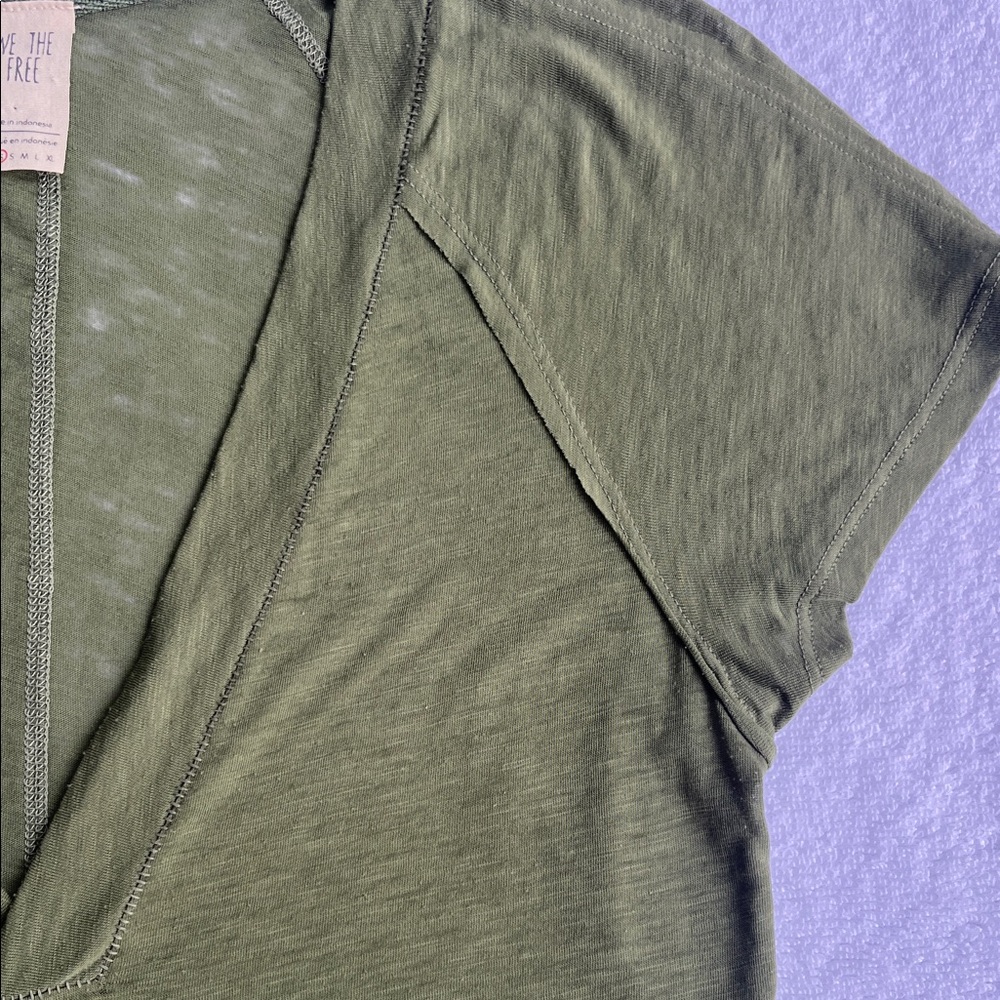 Free People We The Free V-Neck Clementine Tee - Picture 6 of 8